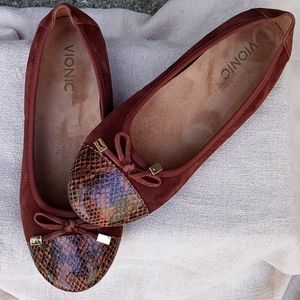 VIONIC BALLET FLAT SUEDE LEATHER